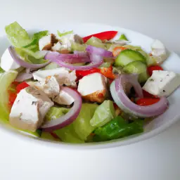 Teaser Image: Greek Salad with Jerk Chicken